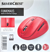 Funkmaus, Silvercrest, Kabellos Mit USB - Nano EmpfäNger 2,4 Ghz, Rot