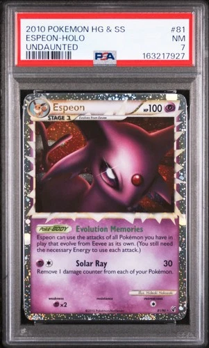 2010 POKEMON HEARTGOLD & SOULSILVER UNDAUNTED #81 ESPEON-HOLO PSA 7