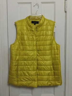 Marc New York Green Puffer Vest Womens Size MED Snap Up Color Warm Olive A2