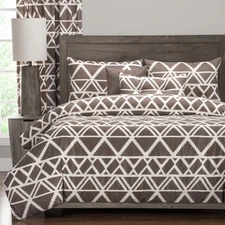 PoloGear Geo Tribe Duvet Cover Set Beige/Off-white King