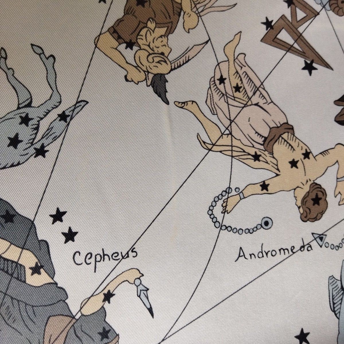 HERMES Constellation Pattern Silk Scarf Carr 90 H… - image 8