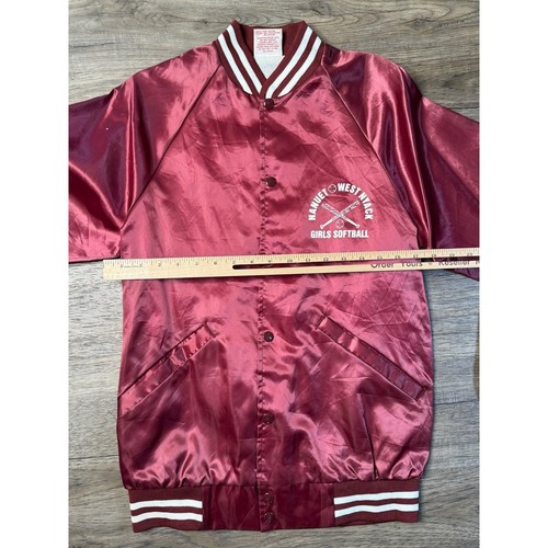 Vintage 1998 Cardinal Satin Jacket Manuet West Nyack White Sox Softball Small - Picture 4 of 5
