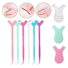 10Pcs Plastic Perm Eyelash Wand Eyelash Lifting Curler Kit Y Brush Lash Clean Co