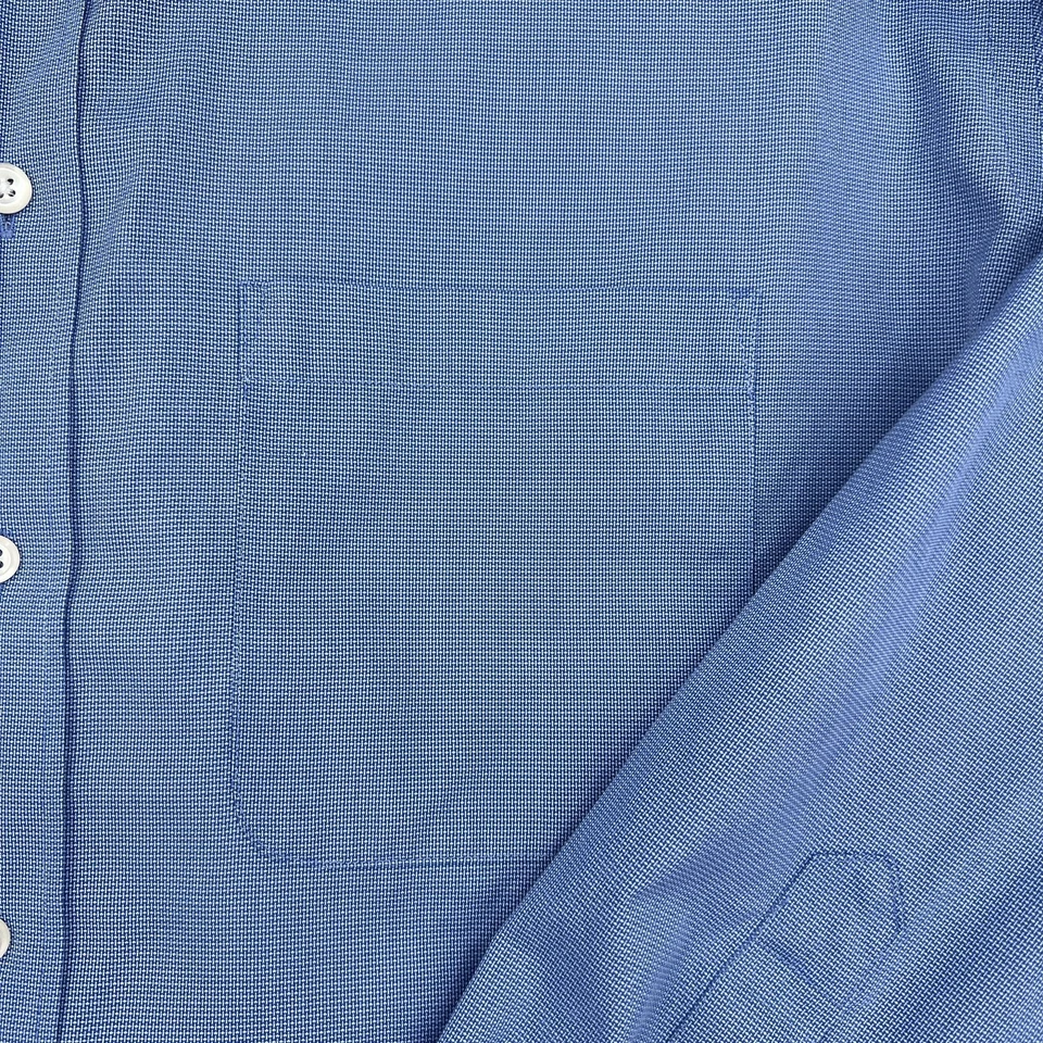 Camisa Joseph & Feiss Para Hombre 17 34/35 Azul Sin Hierro Ajustado Vestido Manga Larga Bolsillo Foto 4 de 4