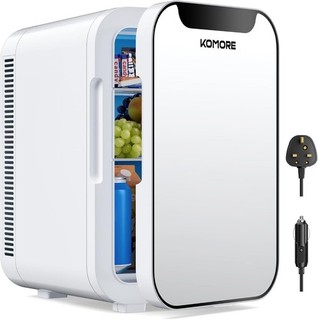 Mini Fridge Portable Small Fridge Cooler & Warmer 18L White AC/DC Komore