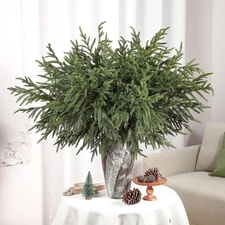 21 Inch Real Touch Norfolk Pine Branch, 12 Pcs Norfolk Pine Stems, Christmas ...