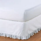 3 Side Solid White 625 TC Cotton Split Corner Tailored Bed Skirt Edge Ruffle