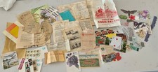 Lot Ephemera Junk Journal Mixed Media Valentine Postcards Stamps Antique Paper