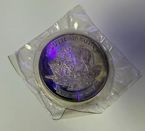 1988 South Dakota Buffalo Coin 10oz .999 Fine Silver Rare