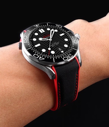For OMEGA Watch Rubber Strap Band 20mm 22mm Clasp SeaMaster Planet Ocean - Picture 3 of 21