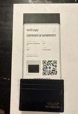 Gucci Vintage Logo Card Holder - Black Leather Authentic Comes With Certificate