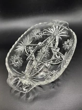 Depression Glass Clear Divided Relish Dish-Star of David-Anchor Hocking 10"