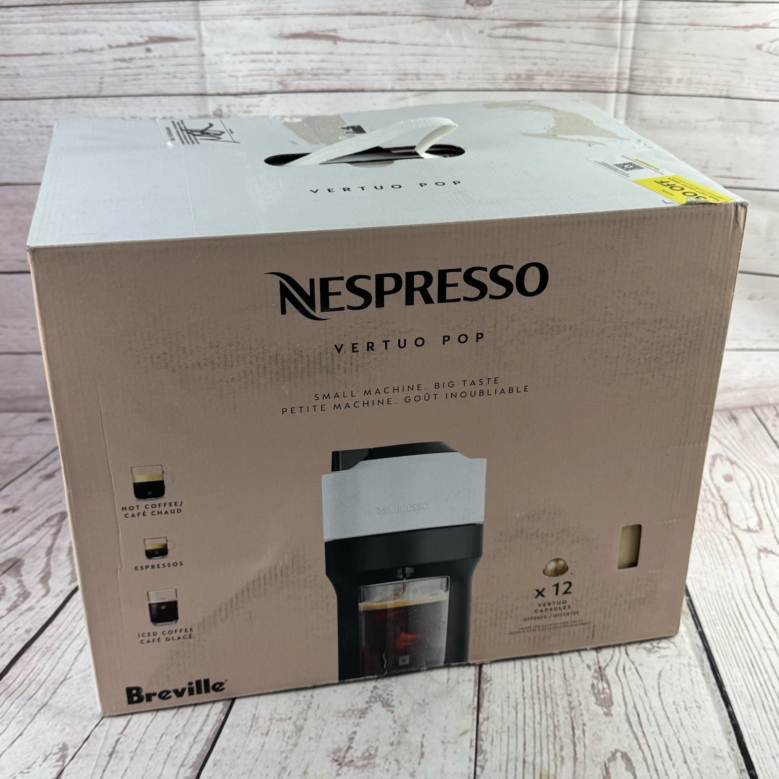 Nespresso Vertuo Pop Coffee & Espresso Maker by Breville White Open Box