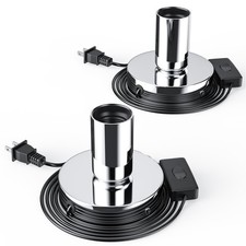 2pcs Polished Metal Desktop/Hanging Light Bulb Socket E26/E27 Lamp Base5944