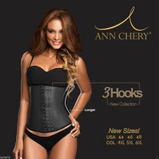 ANN CHERY 2021 FAJA LATEX COLOMBIAN GIRDLE SPORT WAIST CINCHER 3 HOOKS 5XL 46