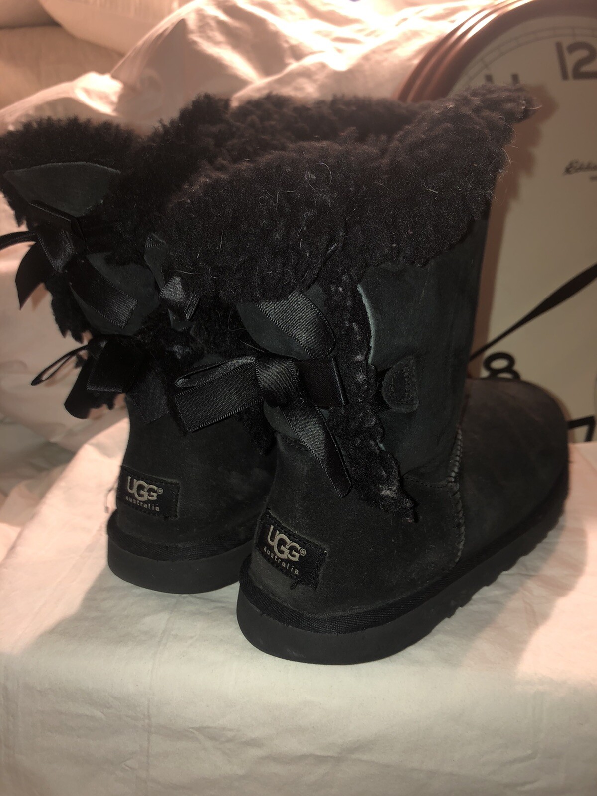 Womens Ugg Boots Size 7. With Two Bows In Back | eBay