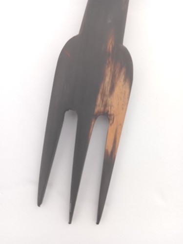 Handmade Vintage Collectible West African Fork/Pick Engraved Wood Decor 9" NEW - Picture 4 of 5