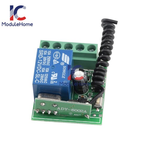 DC12V 1Channel Wireless Relay RF 433Mhz Remote Control Switch Receiver Module - Afbeelding 1 van 7