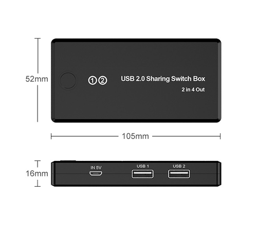 USB 2-in-4-out converter two computers share printer keyboard mouse connector - 第 7/7 張圖片