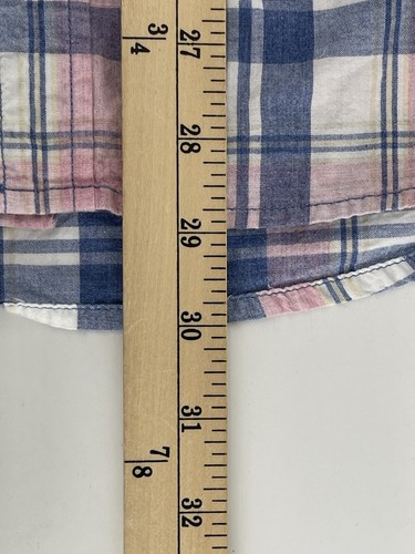 Michael Bastian Button Up Shirt Mens Size Medium Blue Pink Plaid Short Sleeve - Picture 8 of 8