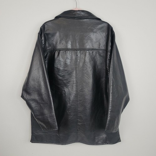 GF classic Alta Moda made in Italy men's faux leather jacket black lined Large - Picture 7 of 8