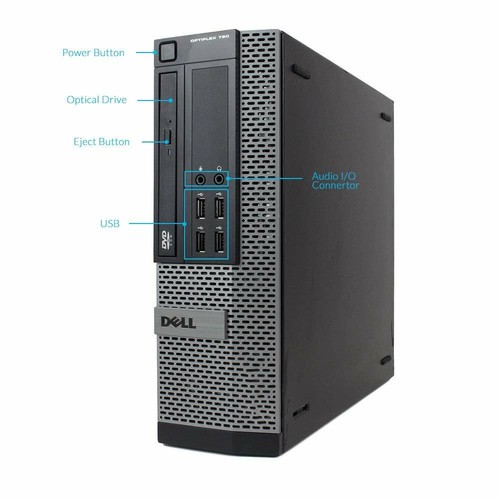 Dell Desktop Computer 16GB 512GB SSD Wi-Fi Core i5 Windows 10 PC 24" LCD - Picture 11 of 12