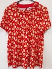 REGATTA Top Womens Size 10 Short Sleeve Top Gathered Neckline Red New