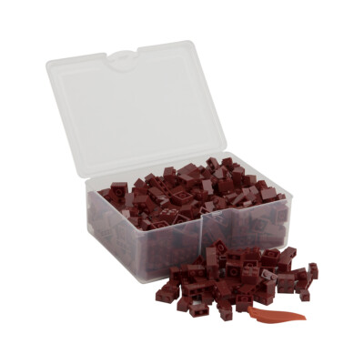 Q-Bricks Teilebox - 300 Klemmbausteine - Farbe: Braunrot