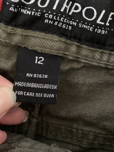 Youth Boys Southpole Distressed Cotton Jeans Pants Streetwear Khaki Green 12 - Picture 16 of 17