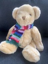 Commonwealth Soft Plush Teddy Bear Stuffed Animal Toy Rainbow Scarf 17" 2000