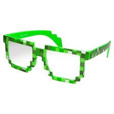 Gafas de sol grinderPUNCH pixeladas de 8 bits lentes transparentes sin receta gafas para niños