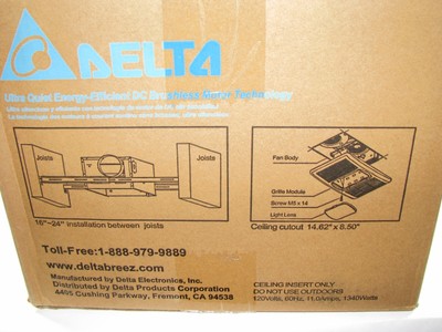 Delta RAD80L Ceiling Bathroom Exhaust Fan | eBay