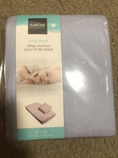 Kushies Crib Sheet - Flannel - All around Elastic trim - Blue 28" x 52"