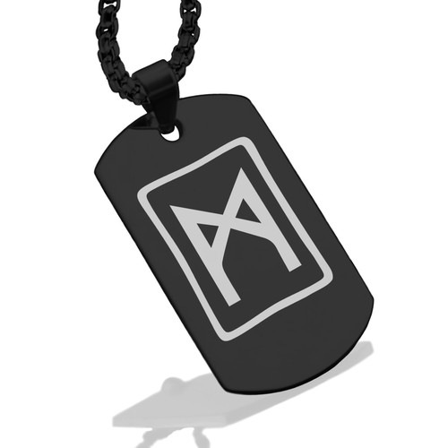 Collana Ciondolo Etichetta Cane Anziano Futhark Antico Alfabeto Rune Cane - Foto 121 di 148