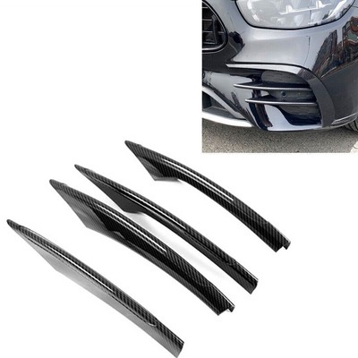 For Benz E Class W213 E260 E300 E53 Front Fog Light Eyebrow 2021-2023 Black 4pcs