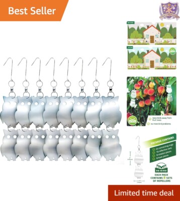 8-Pack Reflective Bird Repellent Scare Owl Acrylic Garden Deterrents Outdoors