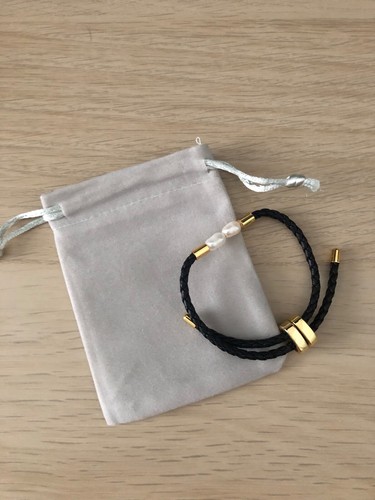 Leather rope bracelet adjust up to 22cm with Pearl Gift Uk Seller - Picture 7 of 17