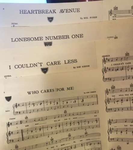 4 Acuff/Rose Sheet Music DON GIBSON from 1951/61 (Country)