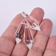 10pcs 35x12mm Crystal Glass Cone Drop Teardrop Chandelier Prisms Pendants Clear