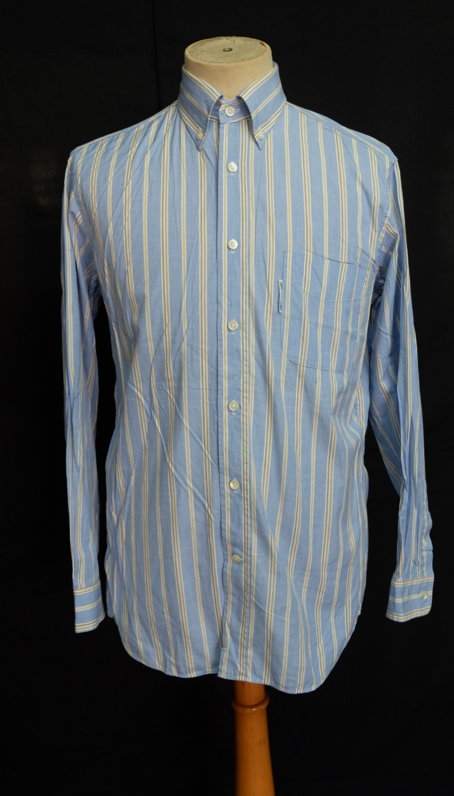 Faconnable Button Down Light Blue Striped Cotton … - image 1
