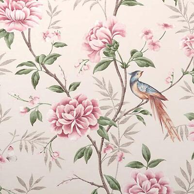 Edles Dekor Akina Floral Natur Rosa Stoffoptik Kleben Sie die Papiertapete