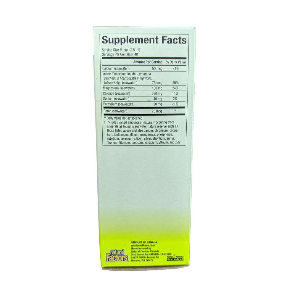 Natural Factors Whole Earth & Sea Deep Ocean Minerals, 3.38 Fluid Ounces - Image 2 of 4