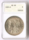 1885-O $1 Morgan Silver Dollar ANACS MS-64 Beautiful Mint Luster
