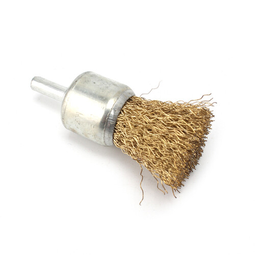 10/16/25mm Wire Wheel Brush Cup Copper Plated Crimped Steel with Shank 1/4" - Bild 4 von 6