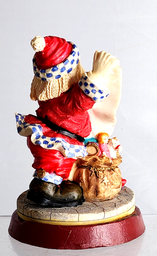 Vintage Santa w/Naughty and Nice List And Toys Solid Christmas Stocking Holder - Picture 3 of 6