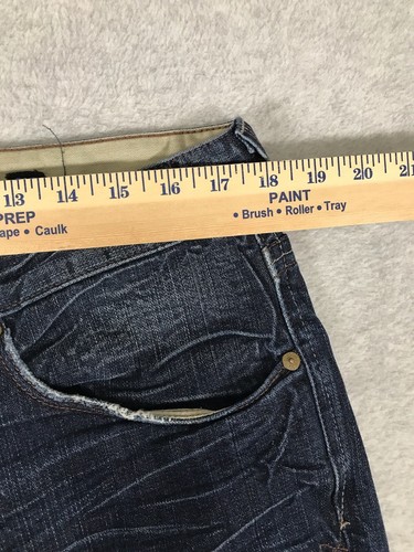 Guess Premium Jeans Men Size 36 x 34.5 Central Straight Dark Distressed **Read** - Picture 17 of 21