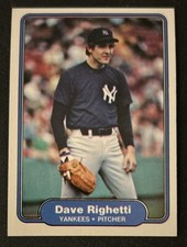 1982 Fleer Dave Righetti Baseball Rookie Card (RC) #52 Yankees Pitcher VG O/C. rookie card picture