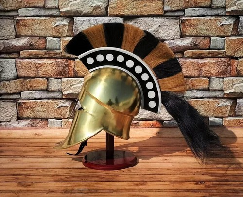 Medieval Greek Corinthian Helmet Roman Knight Spartan Armour Helmet Wearable - Imagen 3 de 6