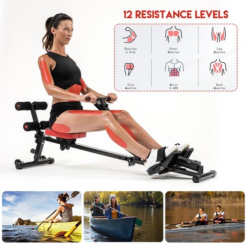 Exercise Rowing Machine Rower Resistance Fitness Gym Home Cardio Rowing Machine - Picture 7 of 17