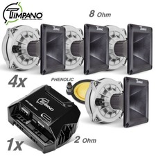 4x Timpano TPT-D250X 2" VC Avvitatore a Compressione Fenolica + Amplificatore TPT-500 2 Ohm